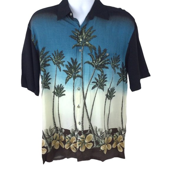 Campia Other - Campia Moda Black/Blue Hawaiian Shirt, Med